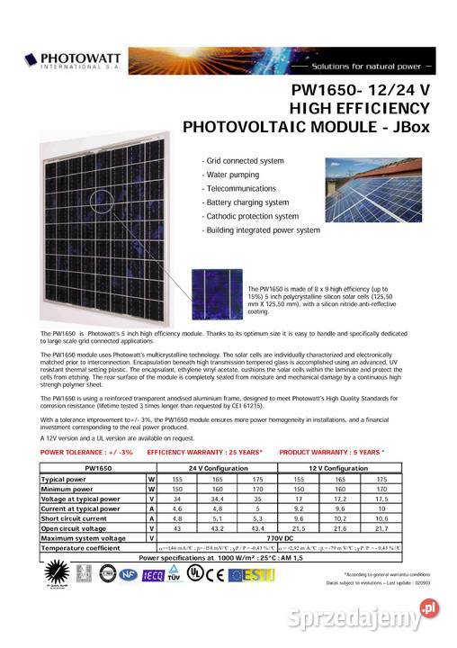 Używane panele fotowoltaiczne Yingli 230 W Kraków