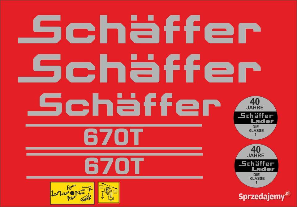 Naklejki Schaffer 670t mocne zamienniki sprzedam
