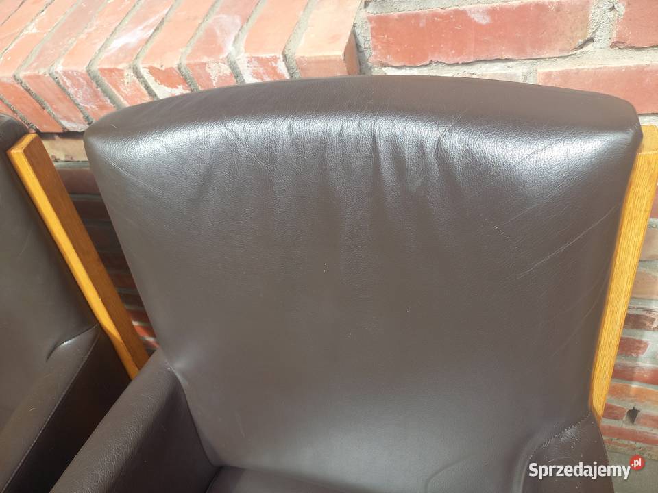 Fotele drewniane ze skórzaną tapicerką 4 Fotel zachodniopomorskie Gawroniec