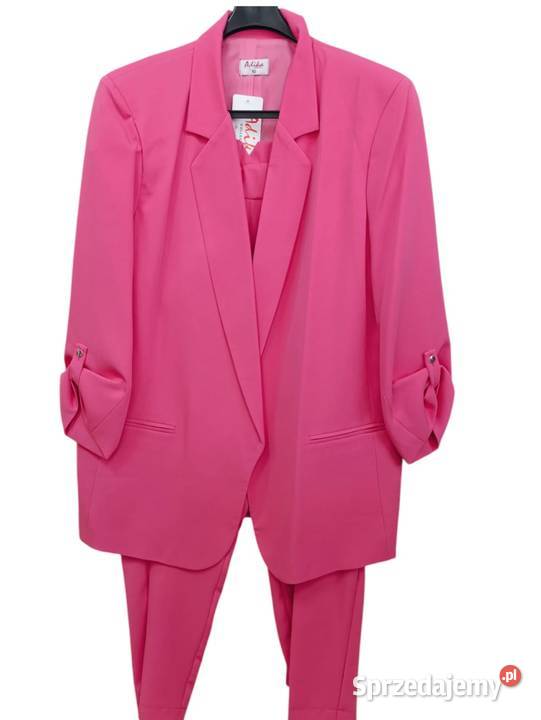 Garnitur damski plus size przytłumiony róż R44