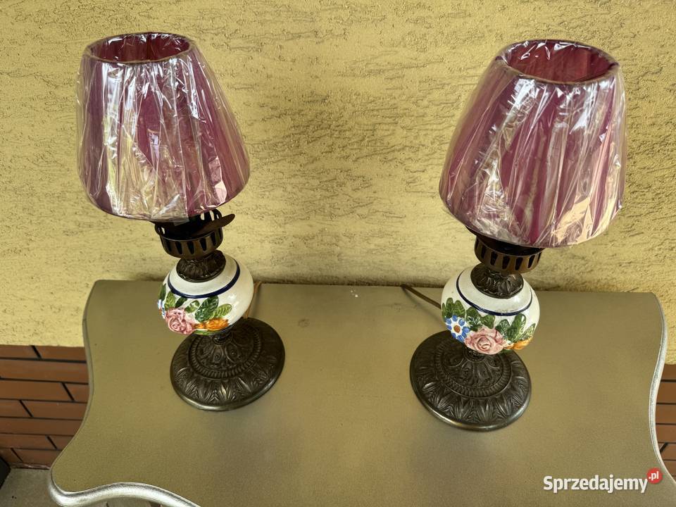 Lampka nocna stołowa biurowa stylowa ceramiczna mazowieckie Garwolin