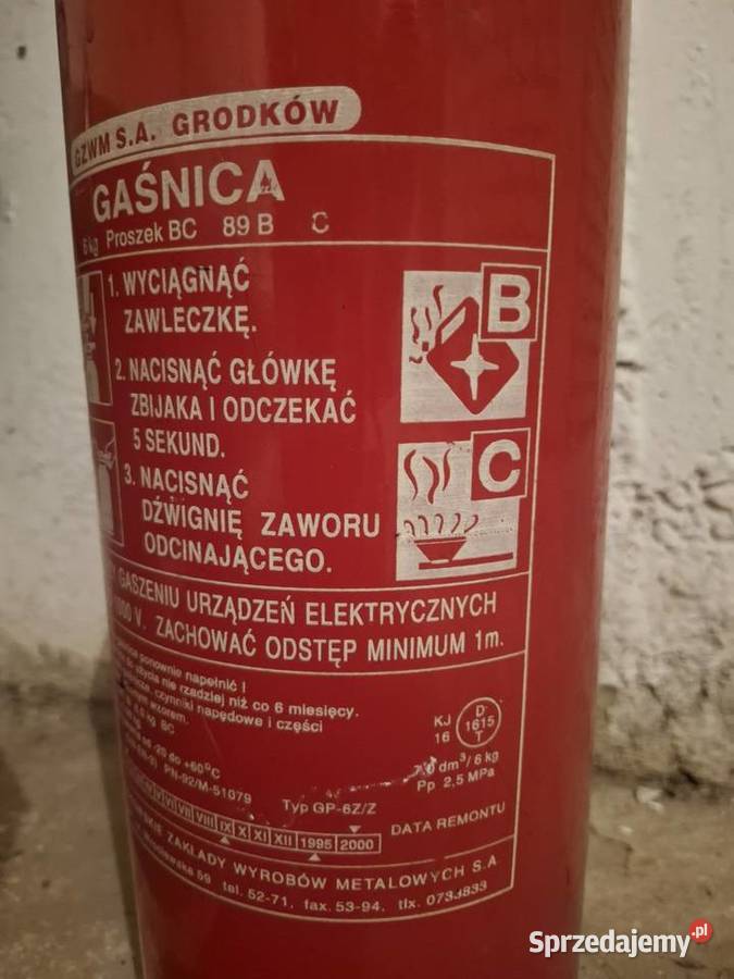 Gaśnica proszkowa BC 6 Pozostałe małopolskie Kraków