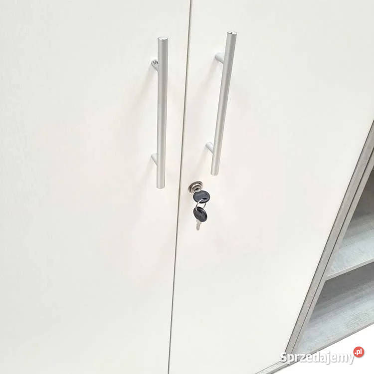 Szafa biurowa 2D 188x79x34 betonbiały mat Nowa Wieruszów