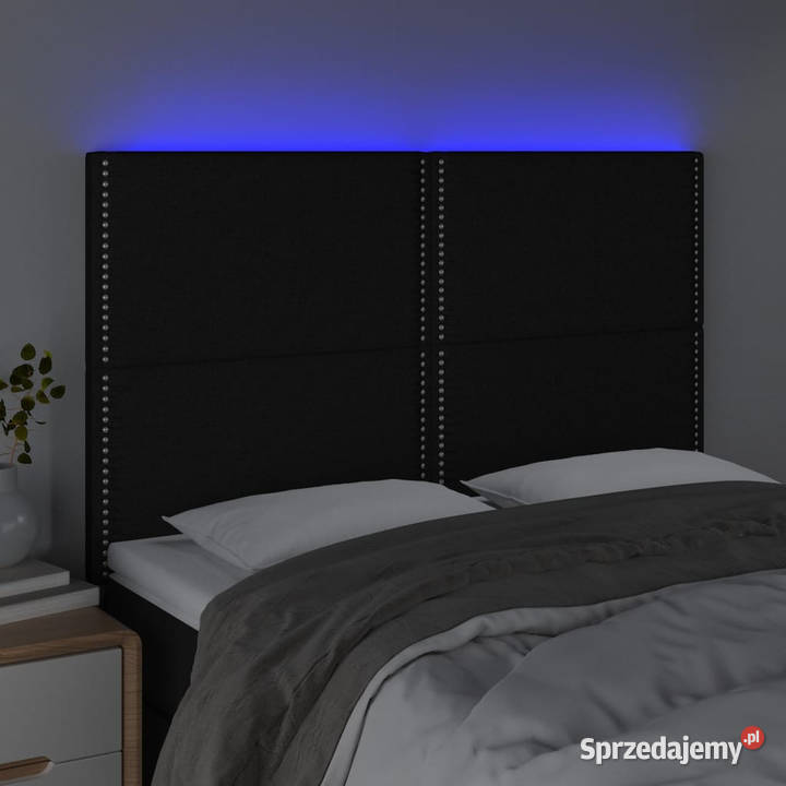 Zagłówek do łóżka z LED czarny 144x5x118128 Warszawa