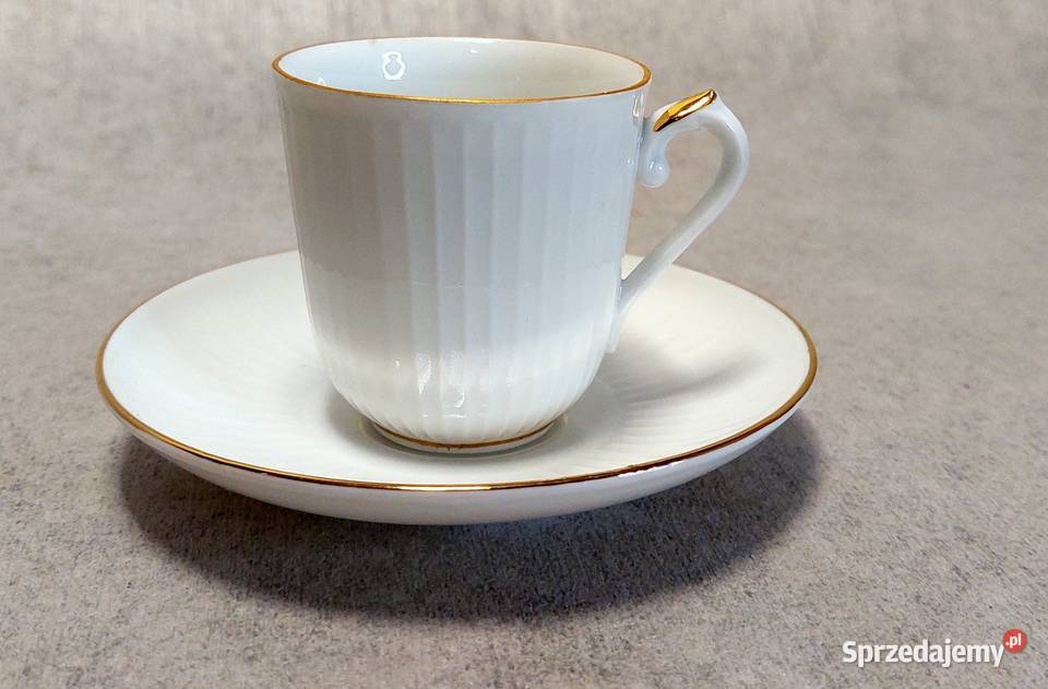Hackefors Duet Subtelna Filiżanka Biała Złocenia wielkopolskie