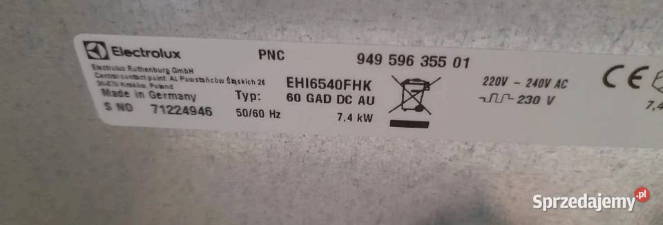 Płyta indukcyjna do zabudowy