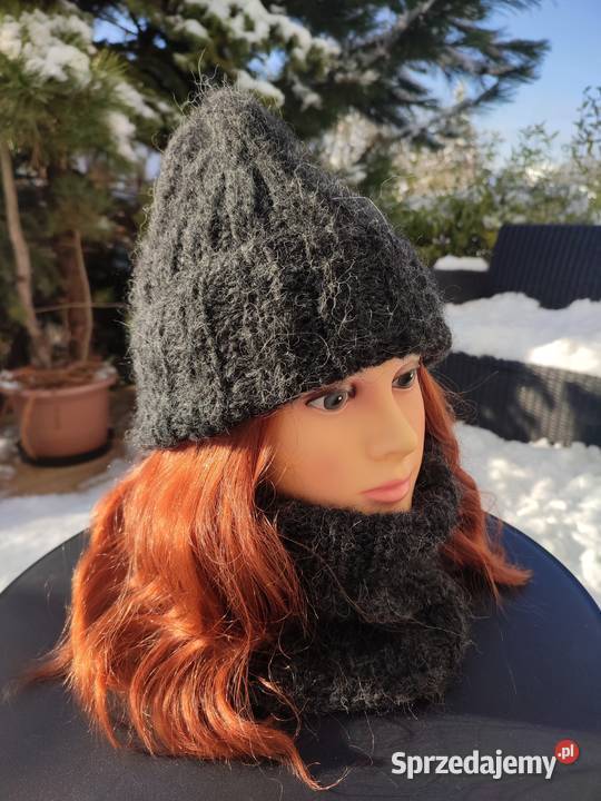 Komplet zimowy z delikatnej alpaki i merino Józefów