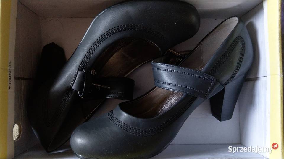 Czółenka botki czarne obcas wkładka 25 rozmiar Warszawa