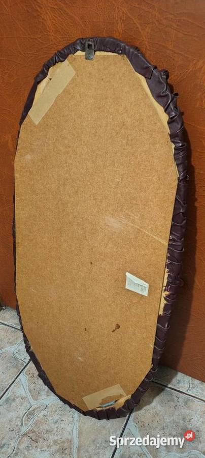 Stare lustro w skórzanej ramię skórzana rama 46cm podkarpackie Mielec