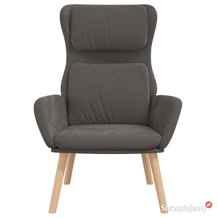 Fotel ciemnoszary obity aksamitem WM341352 Dom i Ogród Warszawa