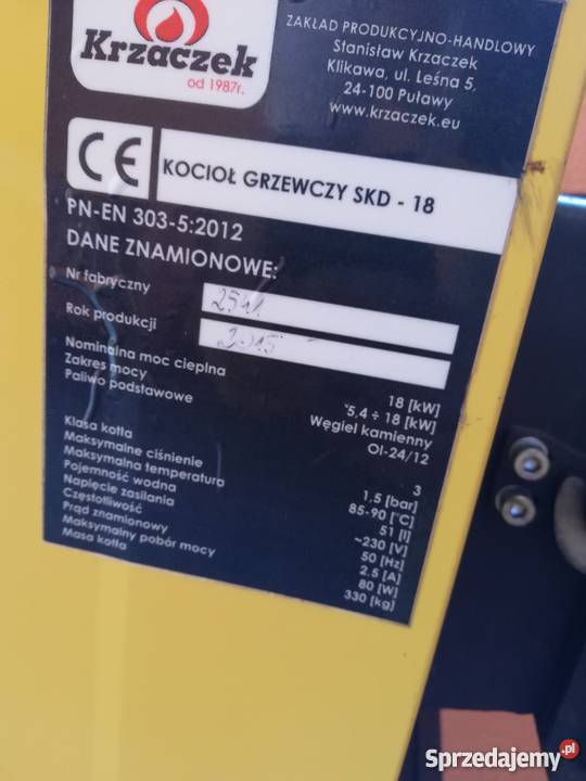 Piec krzaczek 18kw 2015r Krzczonów Drugi