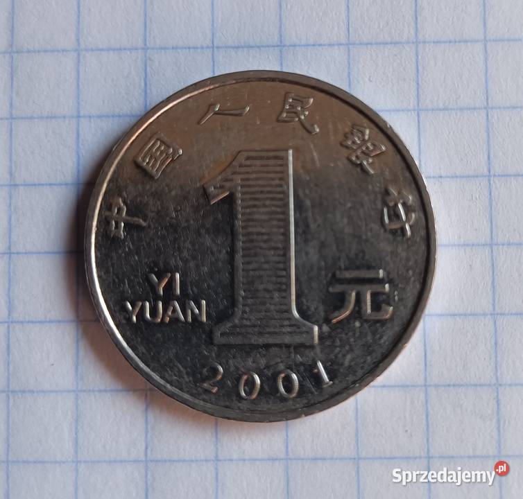 1 YUAN YI YUAN 2001 CHINY REPUBLIKA LUDOWA