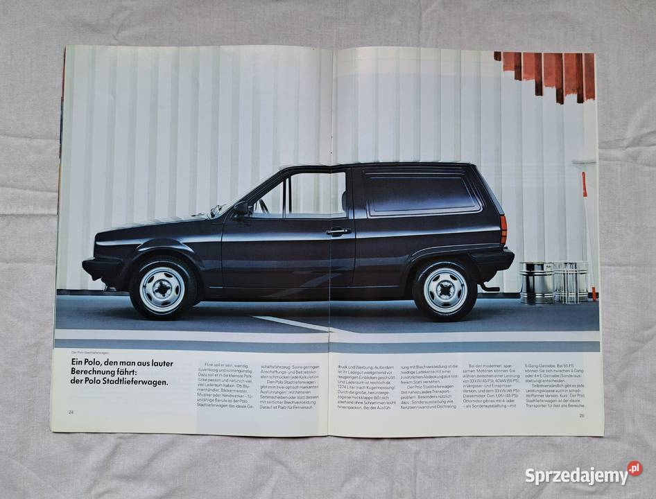 Katalog VW Polo 1987 r j niemiecki oryginał 1987 Poradniki, albumy i reportaże