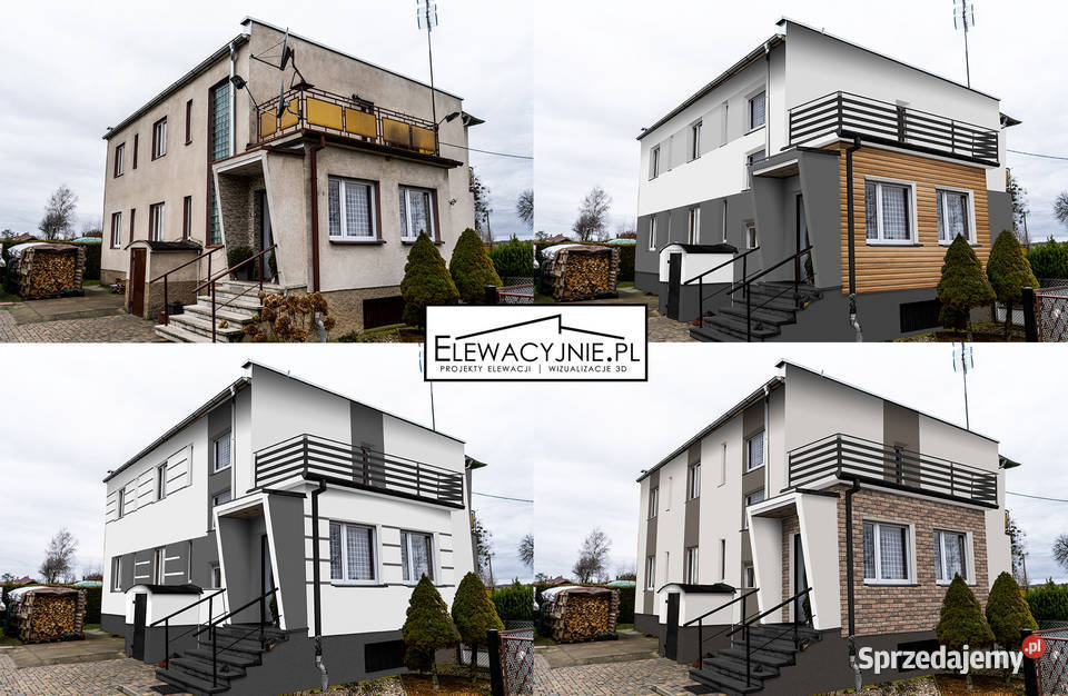 Projekt elewacji domu wizualizacje 3d remont Poznań