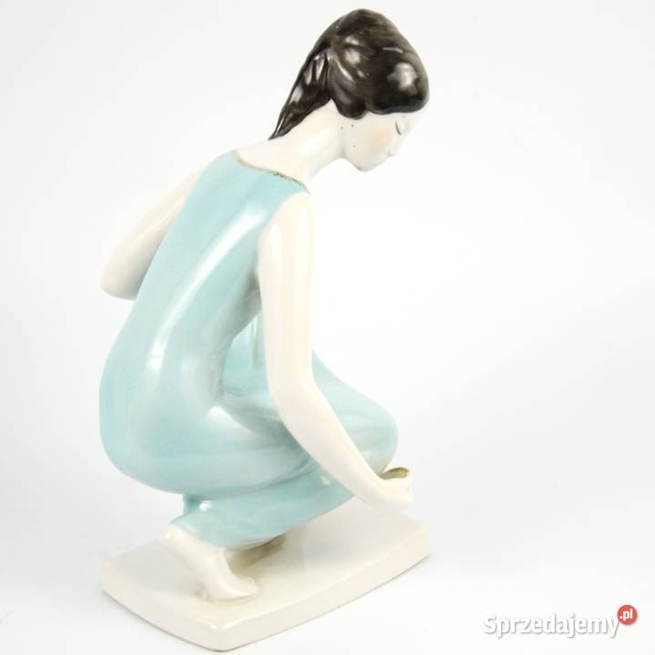 Brunetka wodą Hollohaza lata 60te rzadka Porcelana i szkło Warszawa