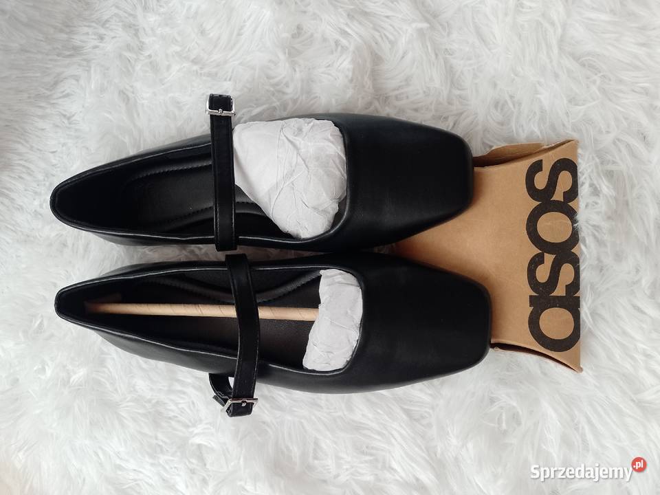 3738 ASOS Design Czarne baleriny wieczorowe z Kraków sprzedam