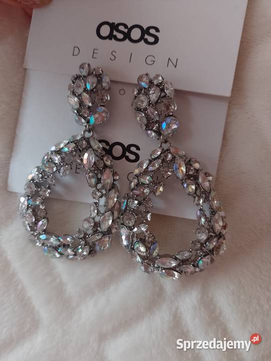 ASOS Długie Bogato zdobione kolczyki ślubne z Dodatki Kraków sprzedam