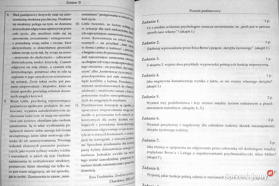 Język Polski Matura 2008 Arkusze egzaminacyjne Chełm sprzedam