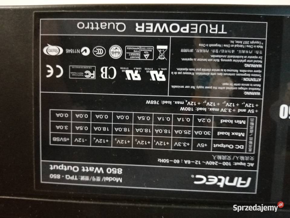 Zasilacz Antec TruePower Quattro 850W Warszawa sprzedam