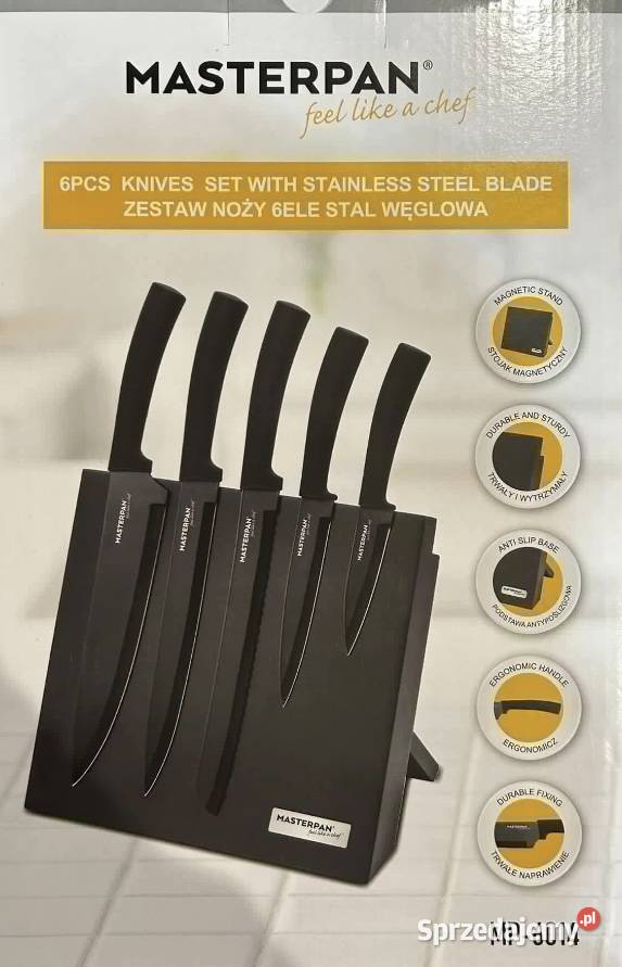 109 Zestaw noży z listwa magnetyczna Masterpan Zabrze sprzedam