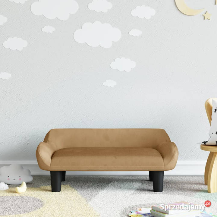 Sofa dzieci brązowa 70x40x24 aksamit WM3196354 Dla Dziecka mazowieckie Warszawa