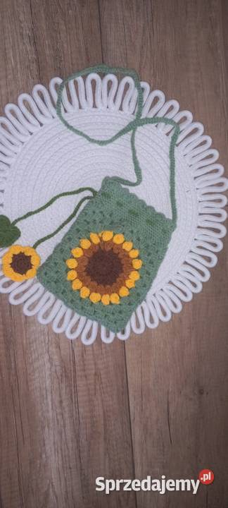 Szydełkowa torebka Słonecznik boho handmade na Oborniki