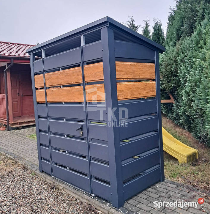 Wiata śmietnikowa 16x08m Antracyt jasny orzech Lubin sprzedam