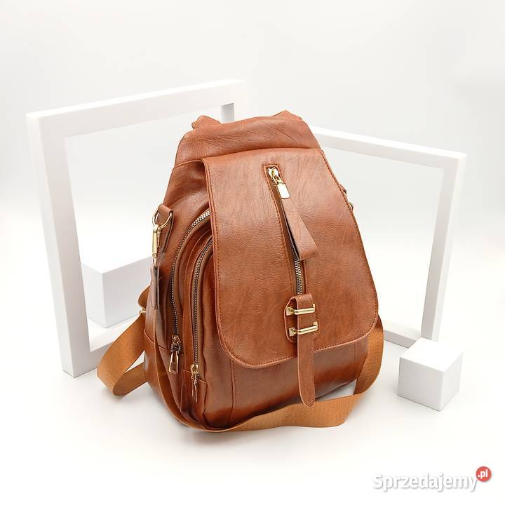 Plecak damski skórzany z klapą Mochila Bolsos śląskie Zawiercie