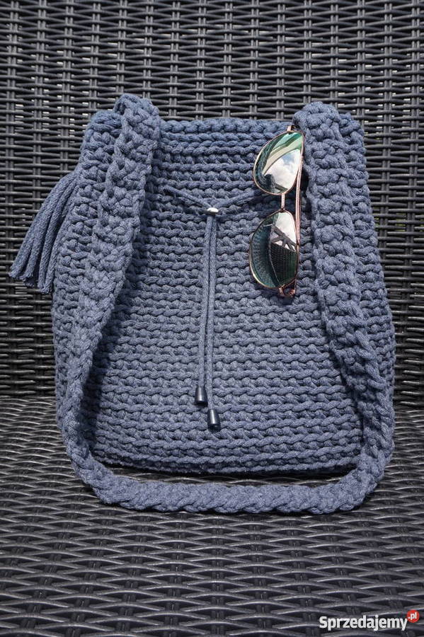 Torba torebka ze sznurka bawełn handmade Józefów