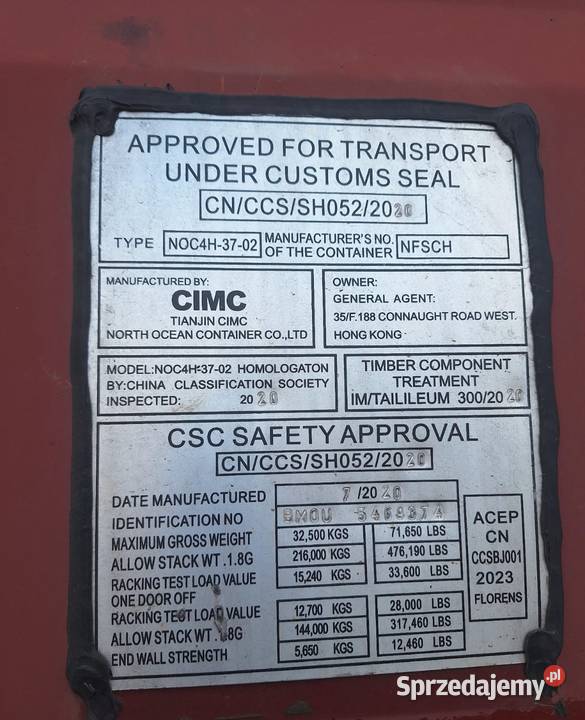 Sprzedam kontener magazynowy 12m40HC Promocja Białystok