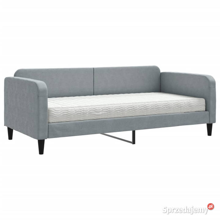 Sofa z materacem jasnoszara tkanina 90x190 mazowieckie Warszawa
