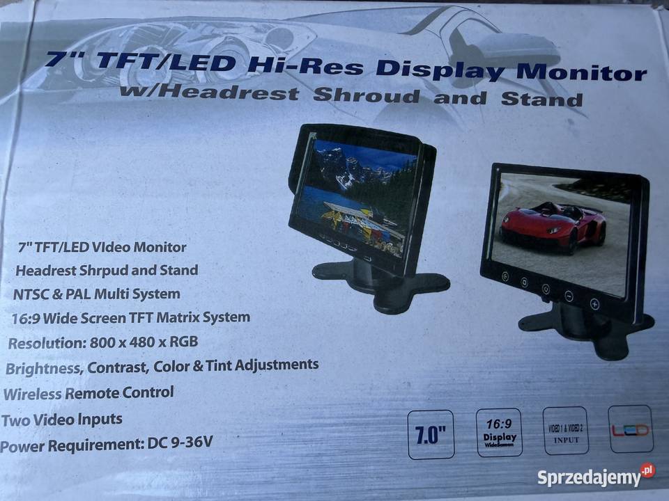 7 TFT LED HIres monitor kamera cofania Pozostałe