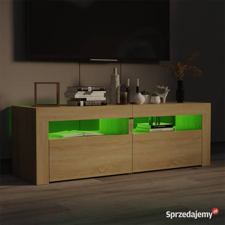 Szafka pod TV z oświetleniem LED dąb sonoma Warszawa