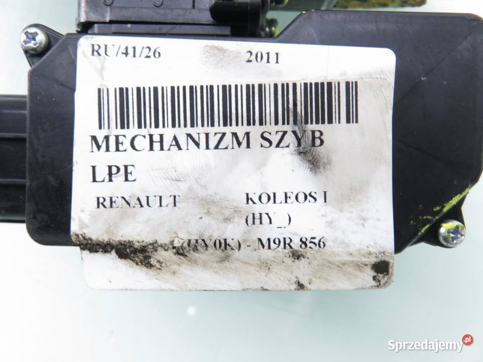 PODNOŚNIK SZYBY LEWY PRZEDNI RENAULT KOLEOS I HY osobowe małopolskie