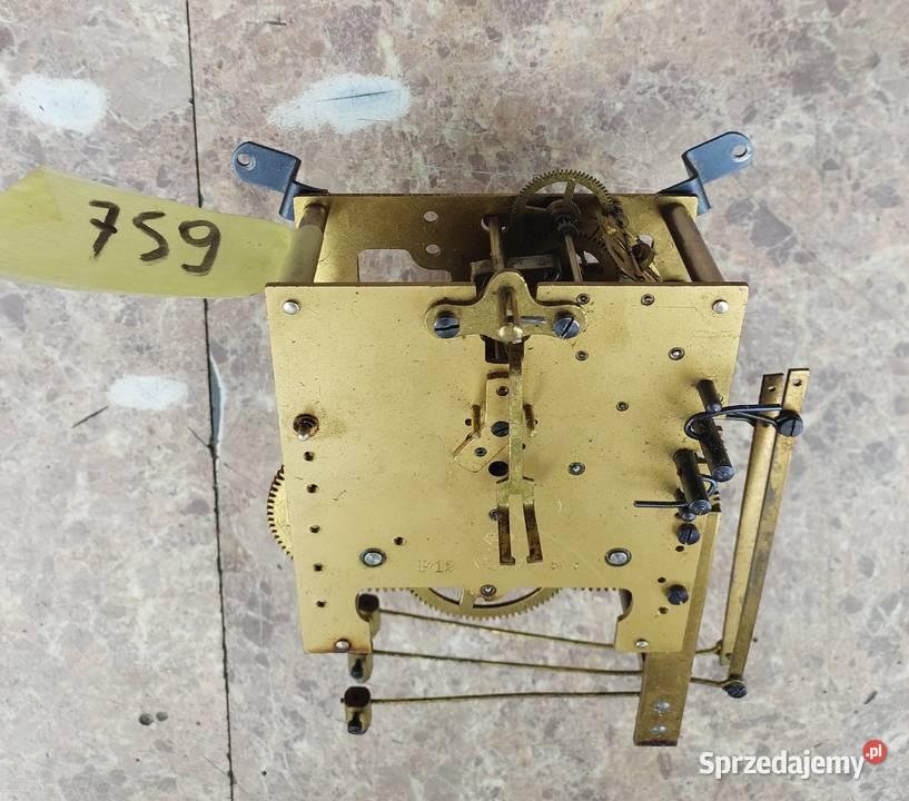 759 Mechanizm starego zegara Gustav Becker GB Tczew