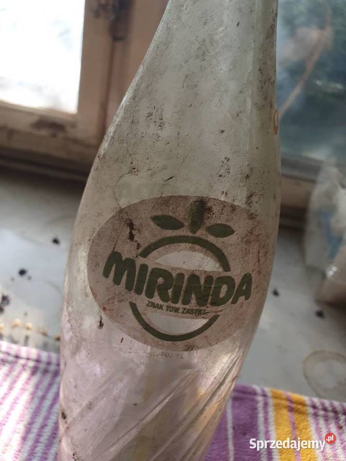 Stara Butelka MIRINDA 1L PRL Lata 7080 szkło Warszawa