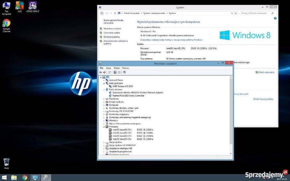 Komputer czterordzeniowy HP 4x250GHz 4GB Ram Liczba rdzeni procesora 4