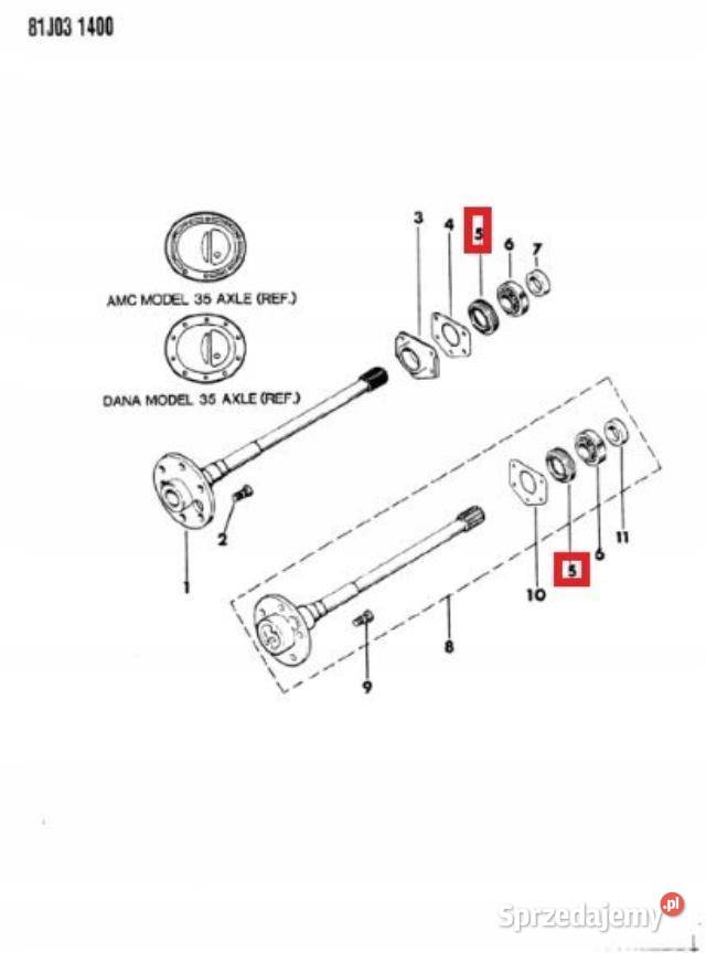USZCZELNIACZ PÓŁOSI JEEP CHEROKEE WRANGLER 8790