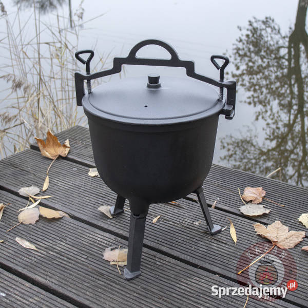 Kociołek żeliwny garnek żeliwny na ognisko 8L