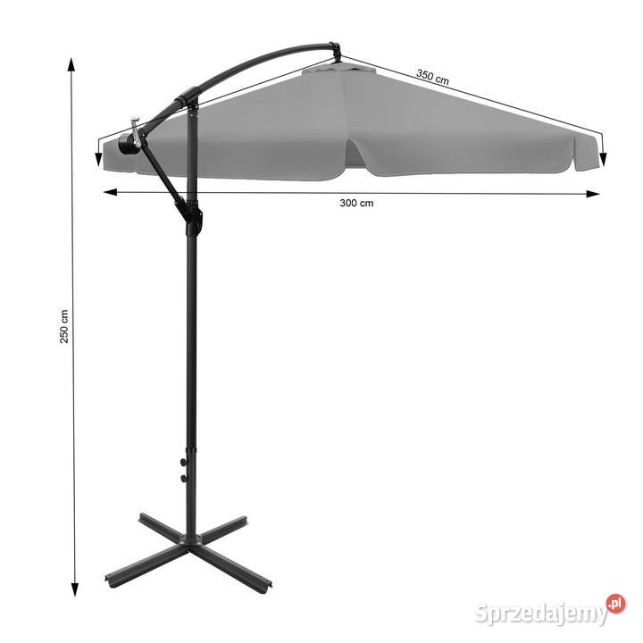 Składany parasol ogrodowy 350 XXL pokrowiec metal Poznań
