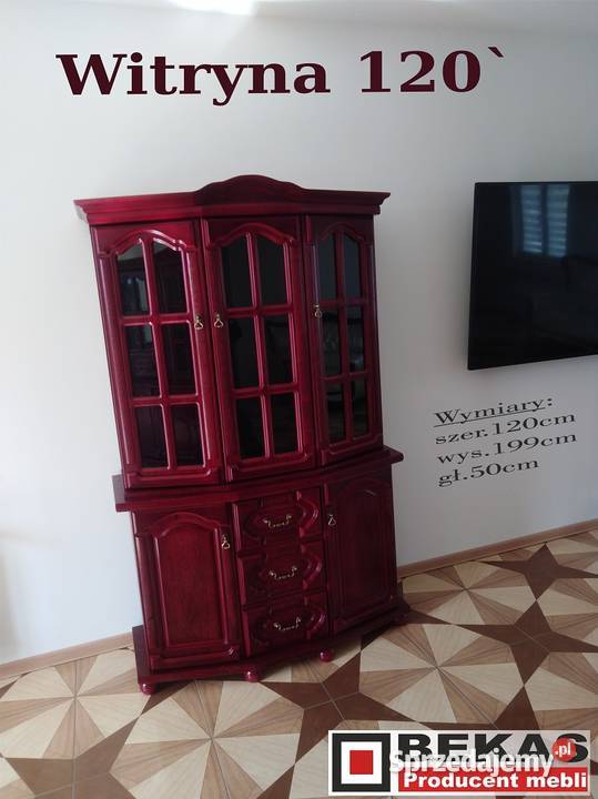 Nowa Stylowa Witryna 180 MAHOŃ Dąb BEKAS 199cm Lublin