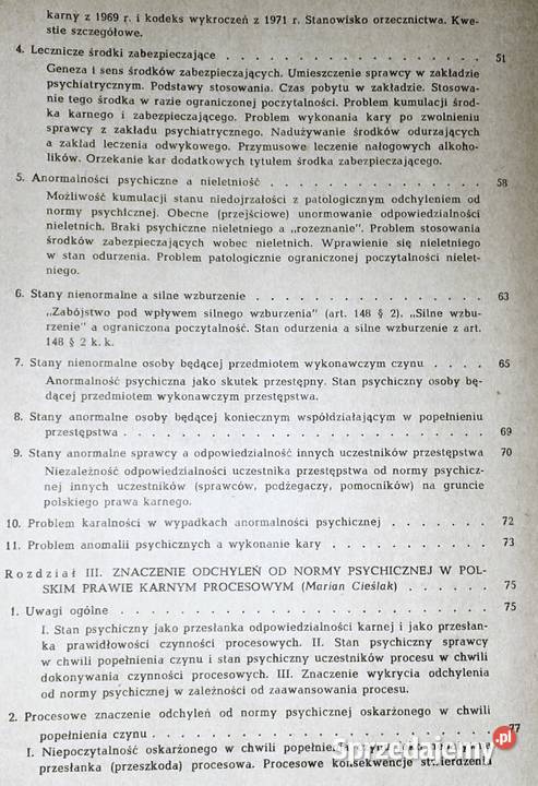 Psychiatria w procesie karnym Marian Cieślak K sprzedam