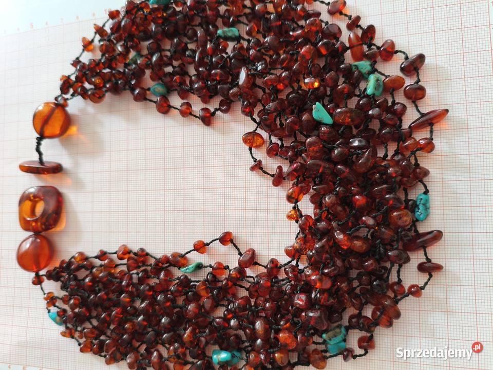 Kolia Naszyjnik Bursztyn Turkus Białystok