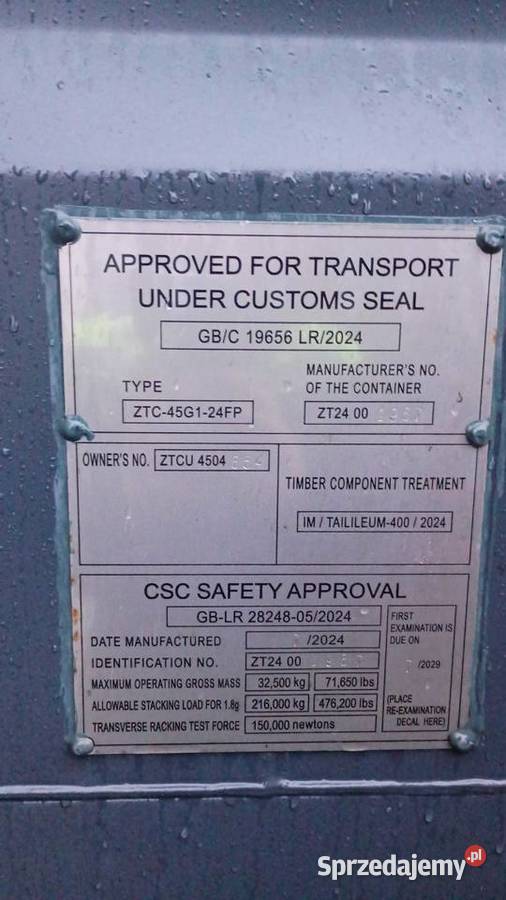 Kontener Magazynowy 12m 40HC Warszawa