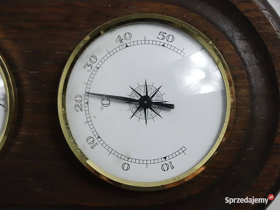 Stylowa Stacja Pogody Vintage Barometr Termometr Biłgoraj
