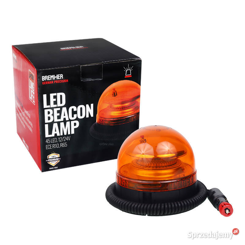 LAMPA OSTRZEGAWCZA KOGUT MAGNES 3 OTWORY 45 LED