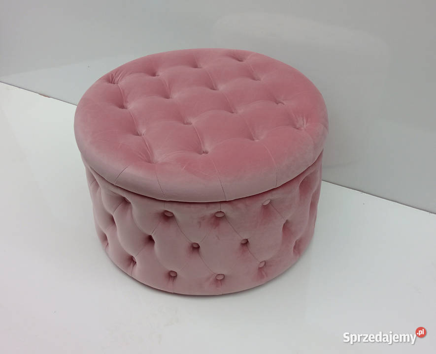 Ławka pufa okrągła chesterfield welurowa Poznań