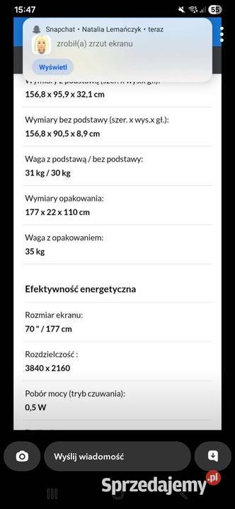 Sprzedam telewizor HDMI Chojnice sprzedam