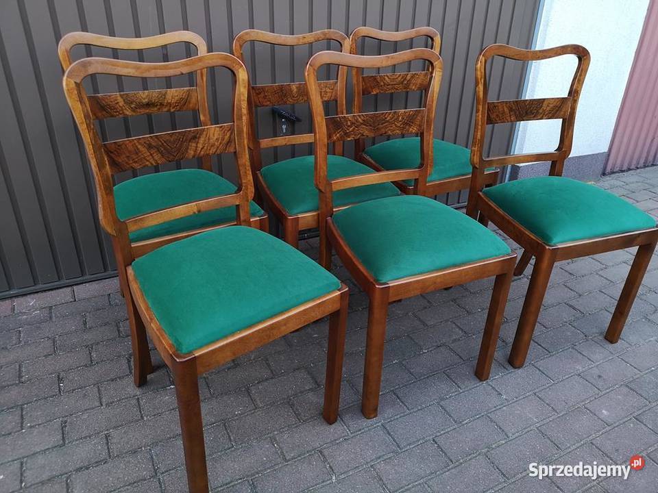Krzesła ARTDECO Stare Antyk Komplet 6 Sztuk wielkopolskie Swarzędz sprzedam