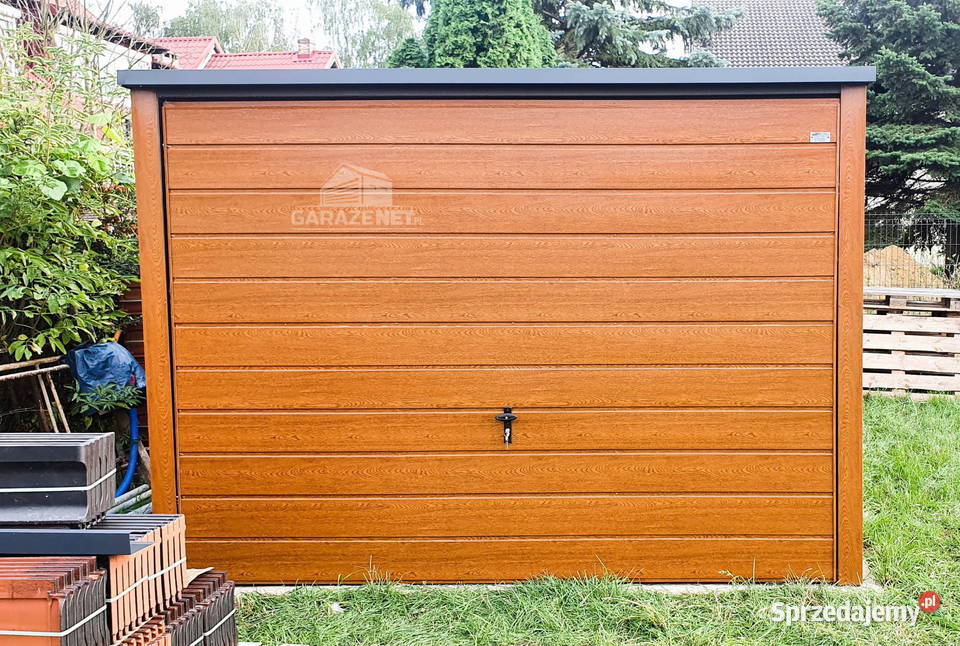 GARAŻ BLASZANY 3M X 5M SPAD TYŁ BRAMA UCHYLNA Gdynia